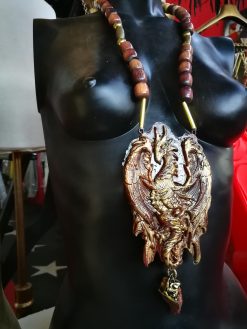 Dragon Pendant, Oversize Maximalist Big Bold Chunky Necklaces, Statement Jewelry Sculptural & Haute Couture Jewel