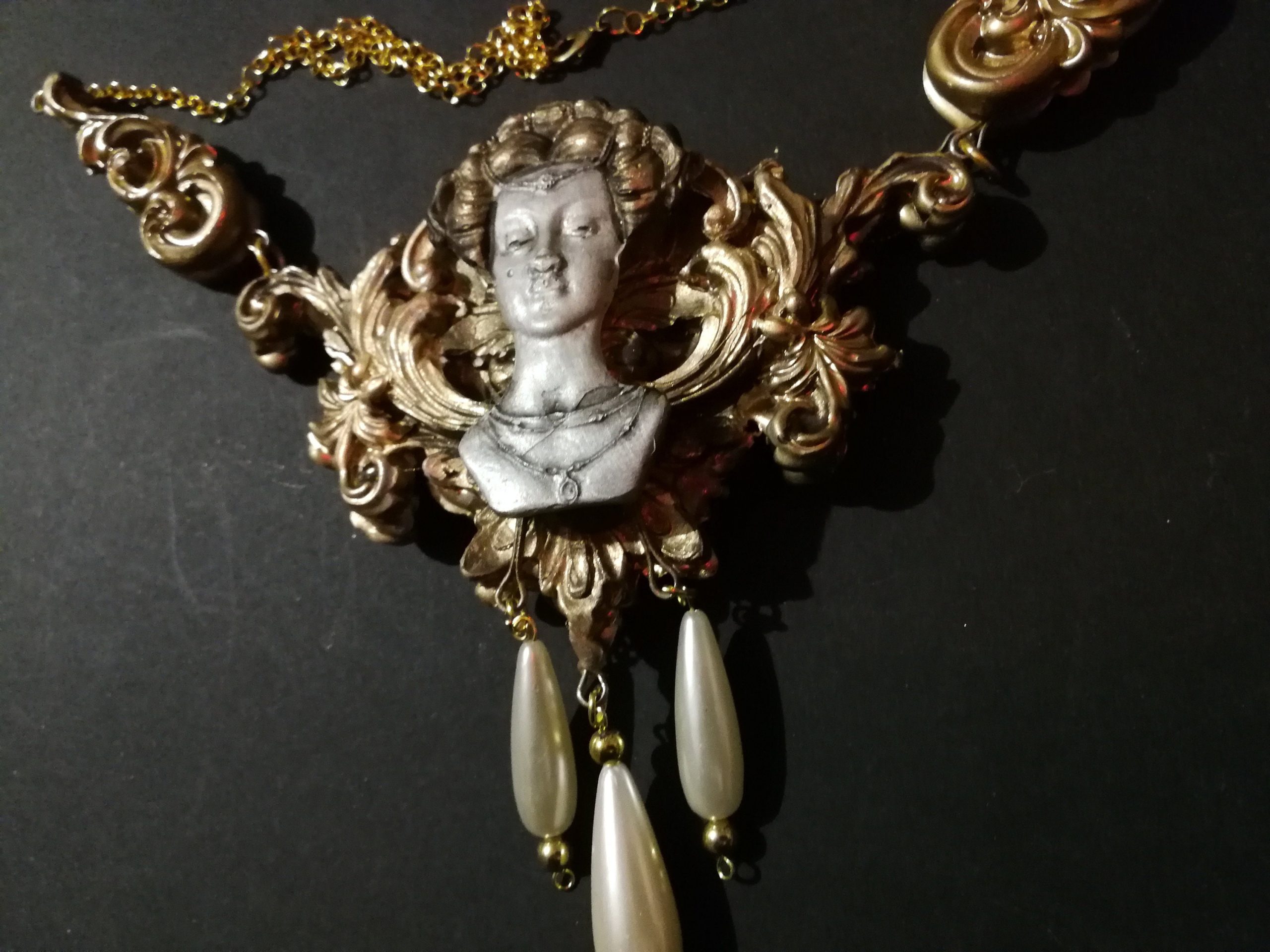 Handmade Art Deco Pearl Choker, Baroque Vintage Style