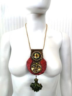 Dragon Eye Pendant, Final Fantasy Chronos Jewelry Designer, Sun Kronos Sculptural Statement Necklace Charm