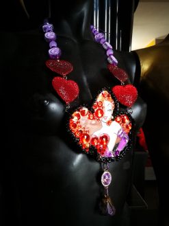 Jessica Rabbit - Big Bold Chunky Necklaces, Statement Cartoon Jewelry, Hollywood Icon Whimsical Heart Pendant