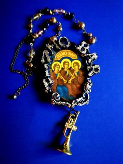 Holy Pop Pendant, Oddities and Curiosities Jewelry Religious Baroque, Icon Necklace Ironic Musical Angel