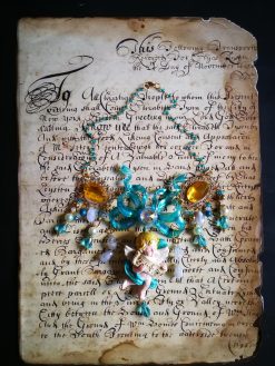Baroque Jewelry, Guardian Angel Statement Sculptural Pendant, Necklace Celestial Cherubim Seraphim Flake Bow Charm