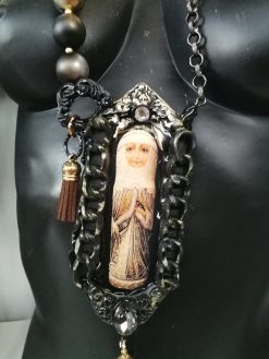 Matryoshka Dolls, Statement Charm Jewelry, Antique Traditional Folk Russian Necklace, Folkloric Esclusive Pendant Locket
