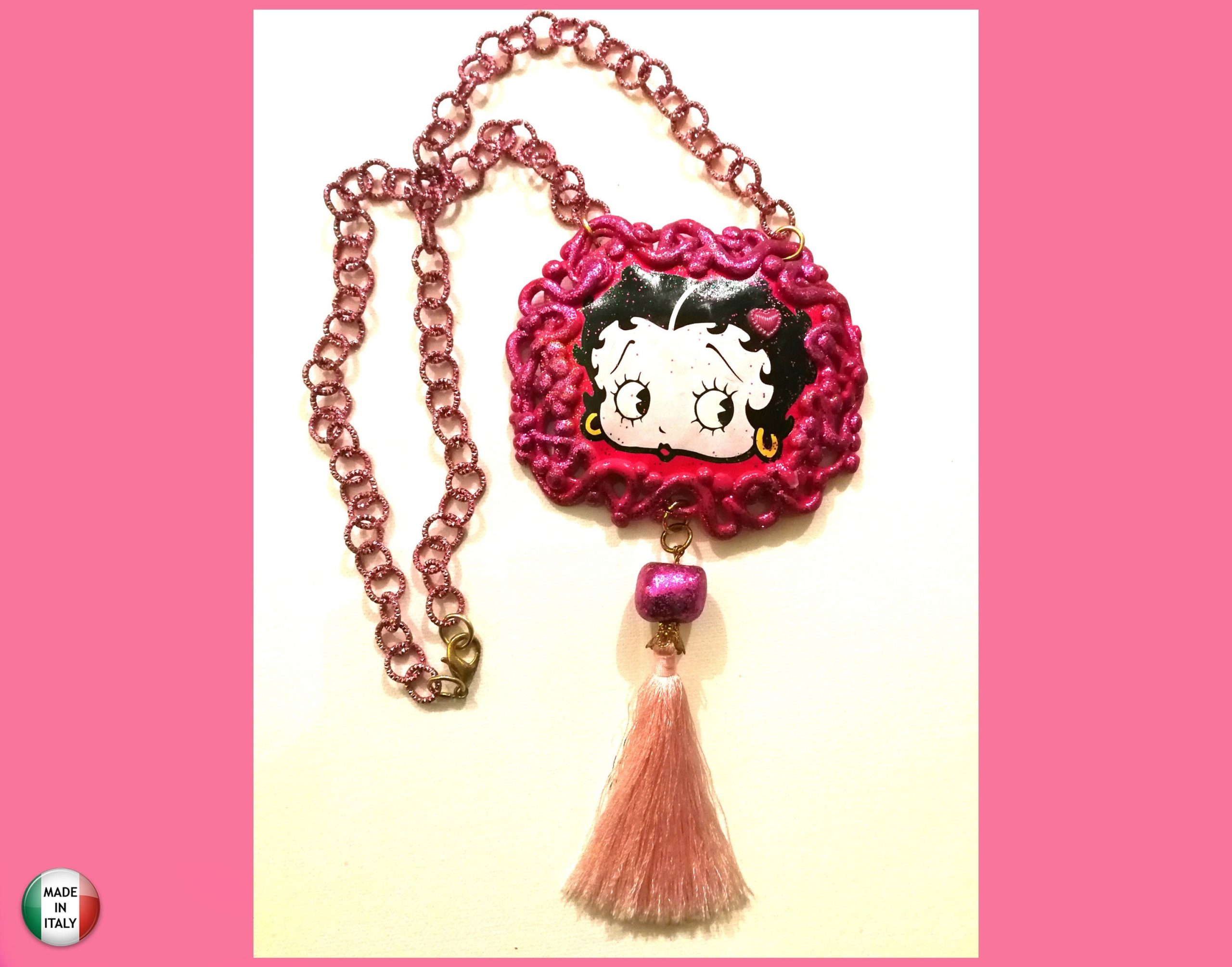 Betty Boop Necklace - Luxury Statement Pop Art Jewelry Hollywood Icon Pin Up Pendant