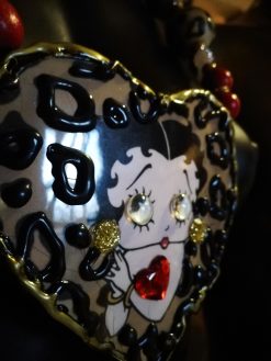 Betty Boop - Big Bold Chunky Necklaces, Statement Leopard Safari Jewelry, Hollywood Icon Heart Pendant
