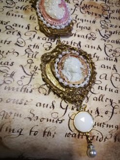 Cameo Necklace, Tie Layered Pendant Gallery Wall Royal Portrait Imperial Jewelry Statement Antique Baroque