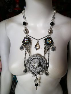Baroque Luxury Jewelry Rococo Necklace Pendant Filigree Jewel Antique Cameo Bib - Image 19