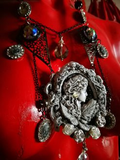 Baroque Luxury Jewelry Rococo Necklace Pendant Filigree Jewel Antique Cameo Bib - Image 24