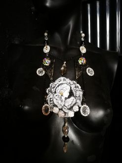 Baroque Luxury Jewelry Rococo Necklace Pendant Filigree Jewel Antique Cameo Bib - Image 26