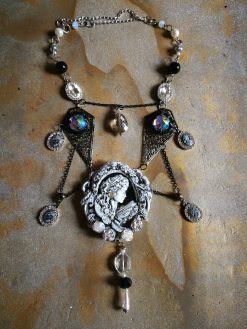 Baroque Luxury Jewelry Rococo Necklace Pendant Filigree Jewel Antique Cameo Bib - Image 13