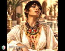 Multi Strand Necklace Couture Gemstone Jewelry Baroque Luxury Ethnic Statement Pendant Charm Gold Birds