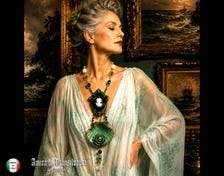 Cameo Necklace Gemstone Jewelry Oversized Statement Sculpted Emerald Shell Luxury Pendant Aristocratic Baroque Maximalist