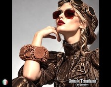 Steampunk Bracelet Bold Arm Cuff Chunky Sculpted Bangle Maximalist Steam Punk Iris Apfel Jewelry