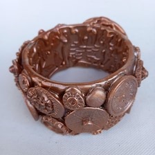 Steampunk Bracelet Bold Arm Cuff Chunky Sculpted Bangle Maximalist Steam Punk Iris Apfel Jewelry