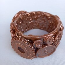 Steampunk Bracelet Bold Arm Cuff Chunky Sculpted Bangle Maximalist Steam Punk Iris Apfel Jewelry