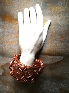 Steampunk Bracelet Bold Arm Cuff Chunky Sculpted Bangle Maximalist Steam Punk Iris Apfel Jewelry