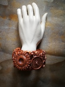 Steampunk Bracelet Bold Arm Cuff Chunky Sculpted Bangle Maximalist Steam Punk Iris Apfel Jewelry
